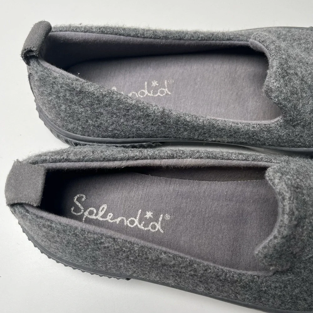 Splendid Women's Gray‎ Tulia Slip On Sneakers Sz 6.5 Felt Upper Comfy Cozy Warm